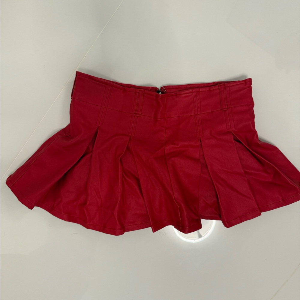 Fashion Nova Red Skorts with Flared Design